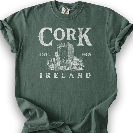 Cork Vintage Print T-Shirt - Blue Spruce