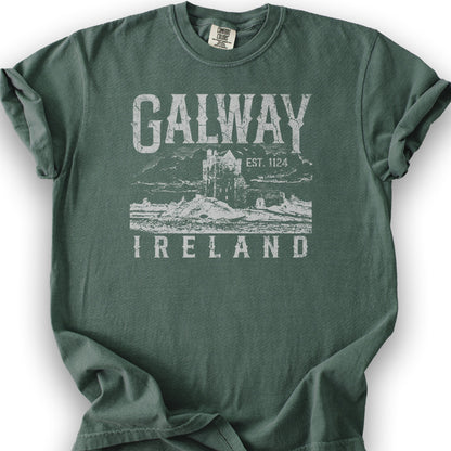 Galway Ireland Vintage Print T-Shirt - Blue Spruce