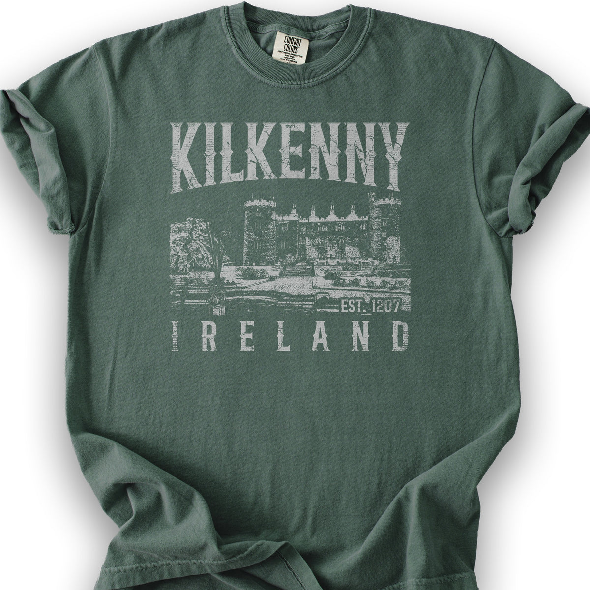Kilkenny Ireland Vintage Print T-Shirt - Blue Spruce