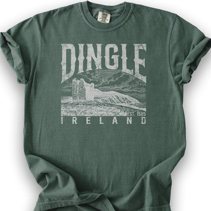 Dingle Ireland Vintage Print T-Shirt - Blue Spruce