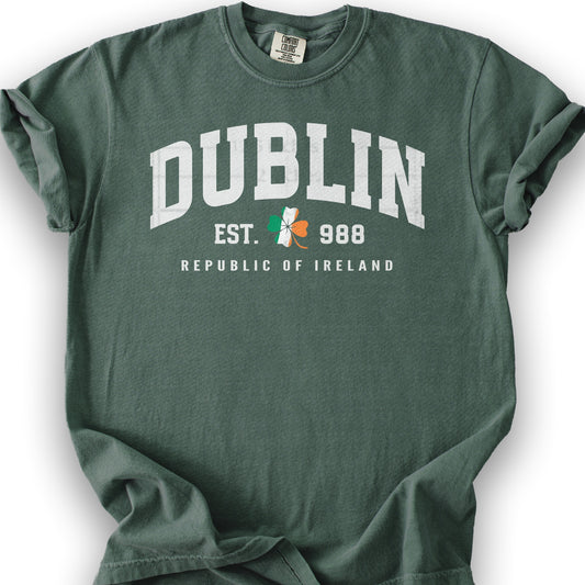 Dublin Varsity Flag T-Shirt - Blue Spruce