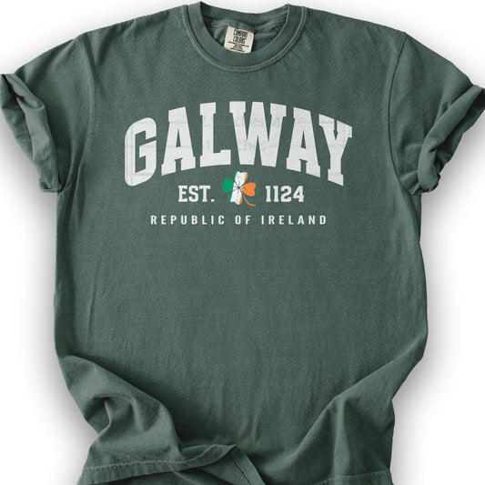 Galway Varsity Flag T-Shirt - Blue Spruce
