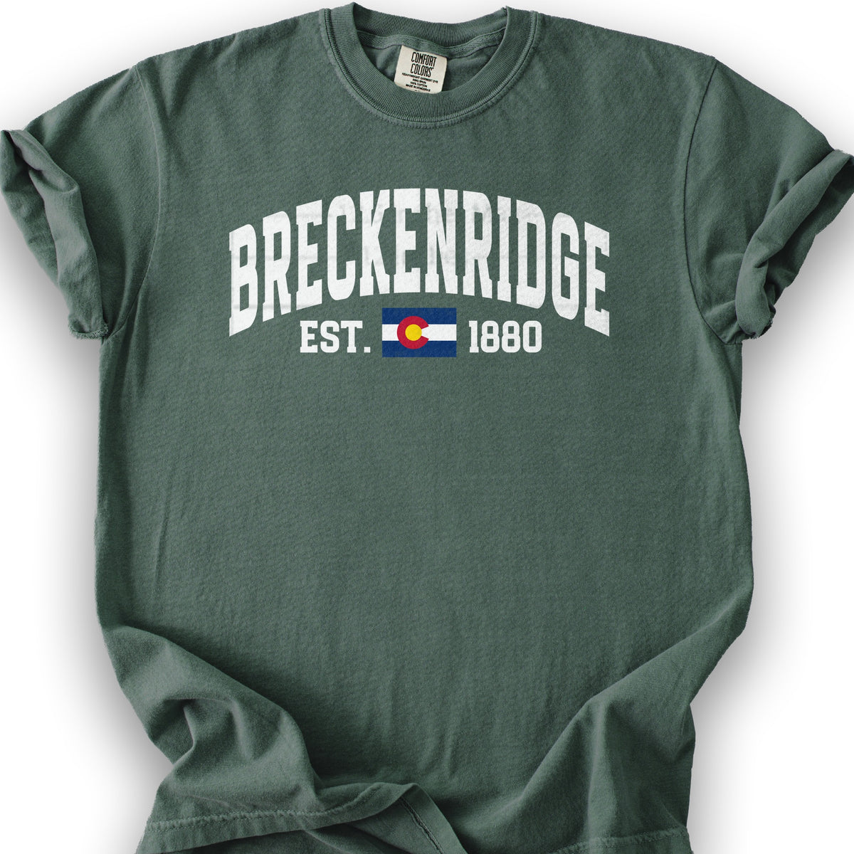Breckenridge Colorado Varsity T-Shirt - Blue Spruce
