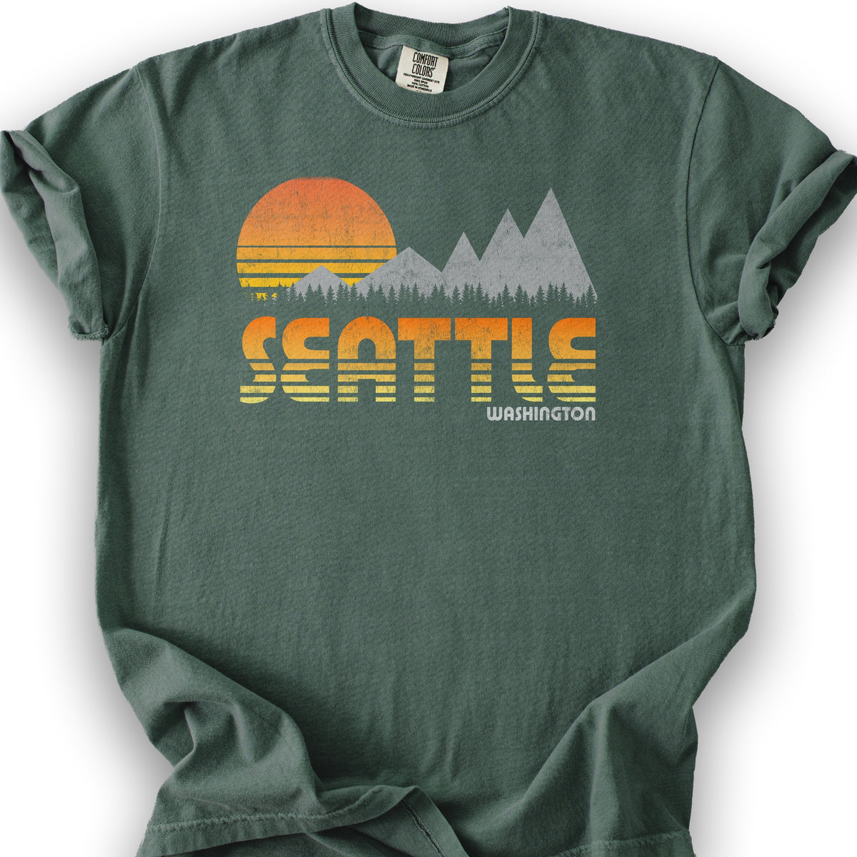 Seattle 80's Retro T-Shirt - Blue Spruce