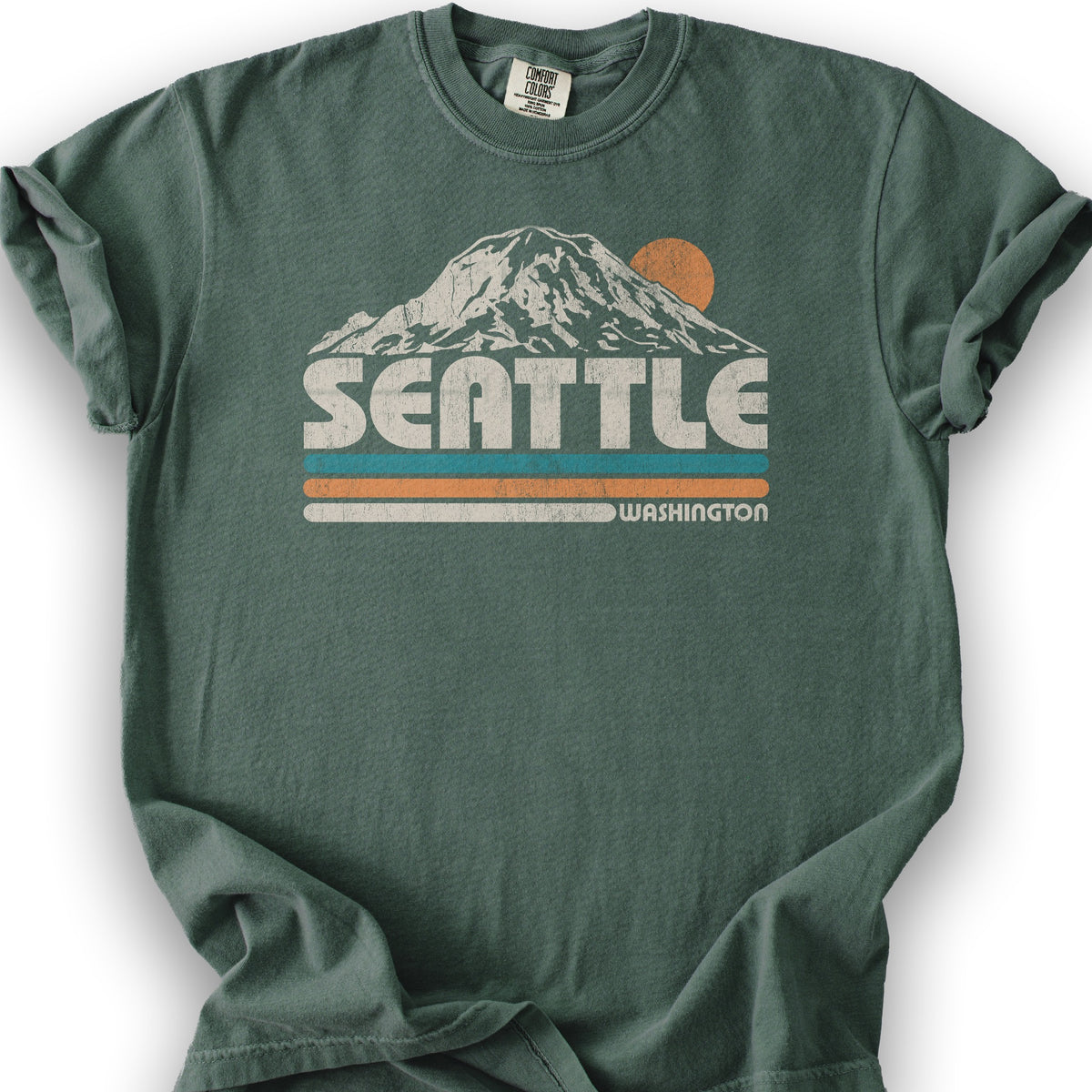 Seattle Retro Stripe T-Shirt - Blue Spruce