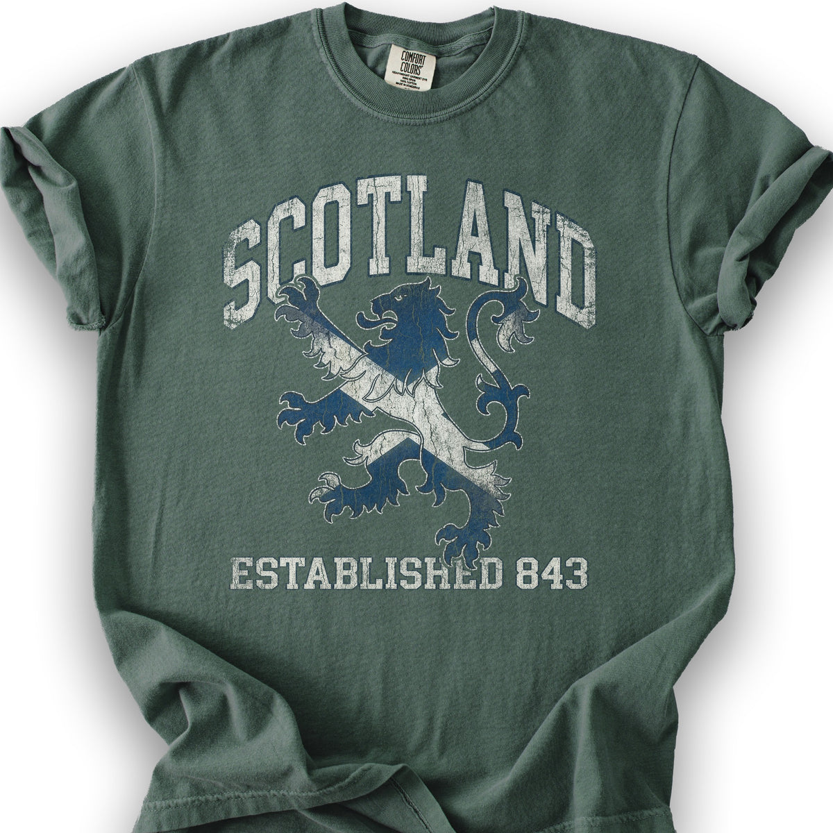 Scotland Saltire Lion T-Shirt - Blue Spruce