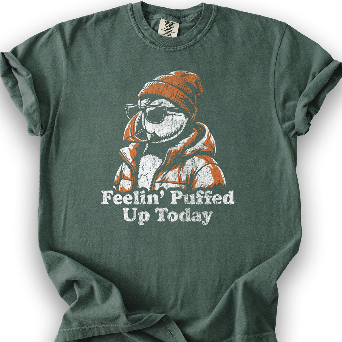 Puffin Puffed Up T-Shirt - Blue Spruce