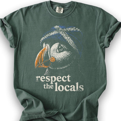 Puffin Scotland Beanie T-Shirt - Blue Spruce