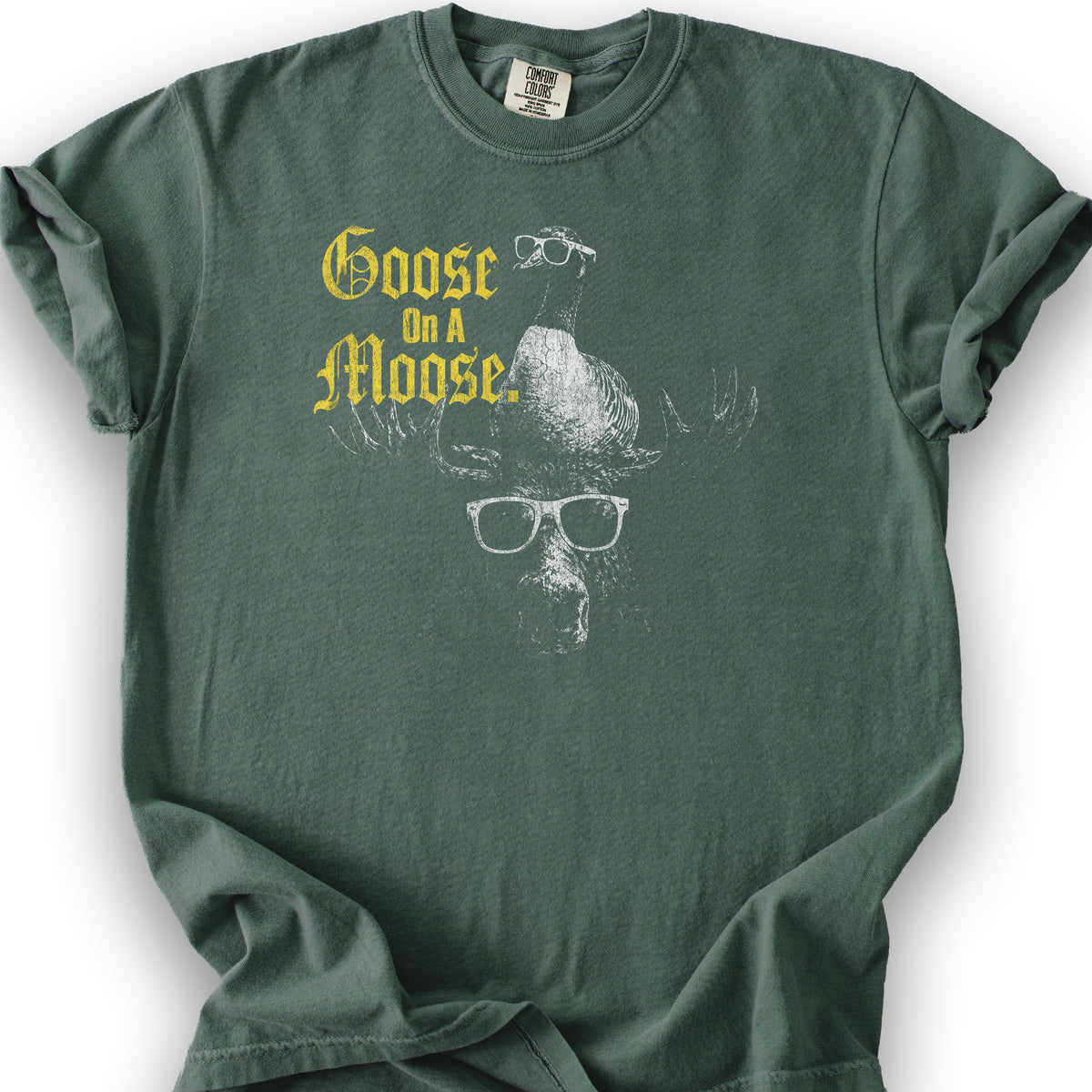 Goose On A Moose Halftone T-Shirt - Blue Spruce