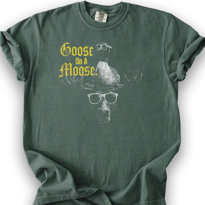 Goose On A Moose Halftone T-Shirt - Blue Spruce