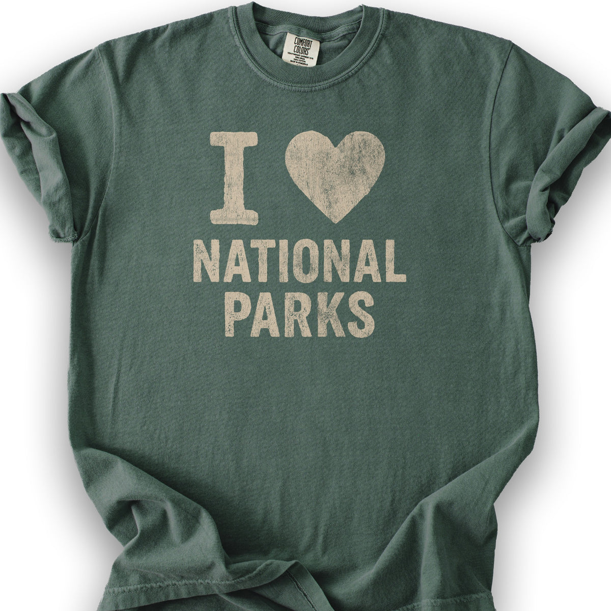 I Love National Parks Vintage T-Shirt - Blue Spruce