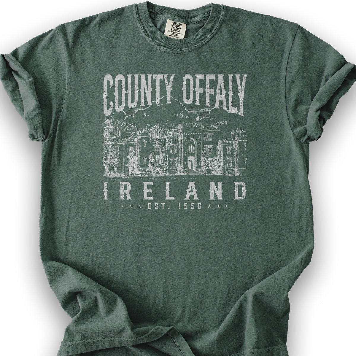County Offaly Ireland T-Shirt - Blue Spruce
