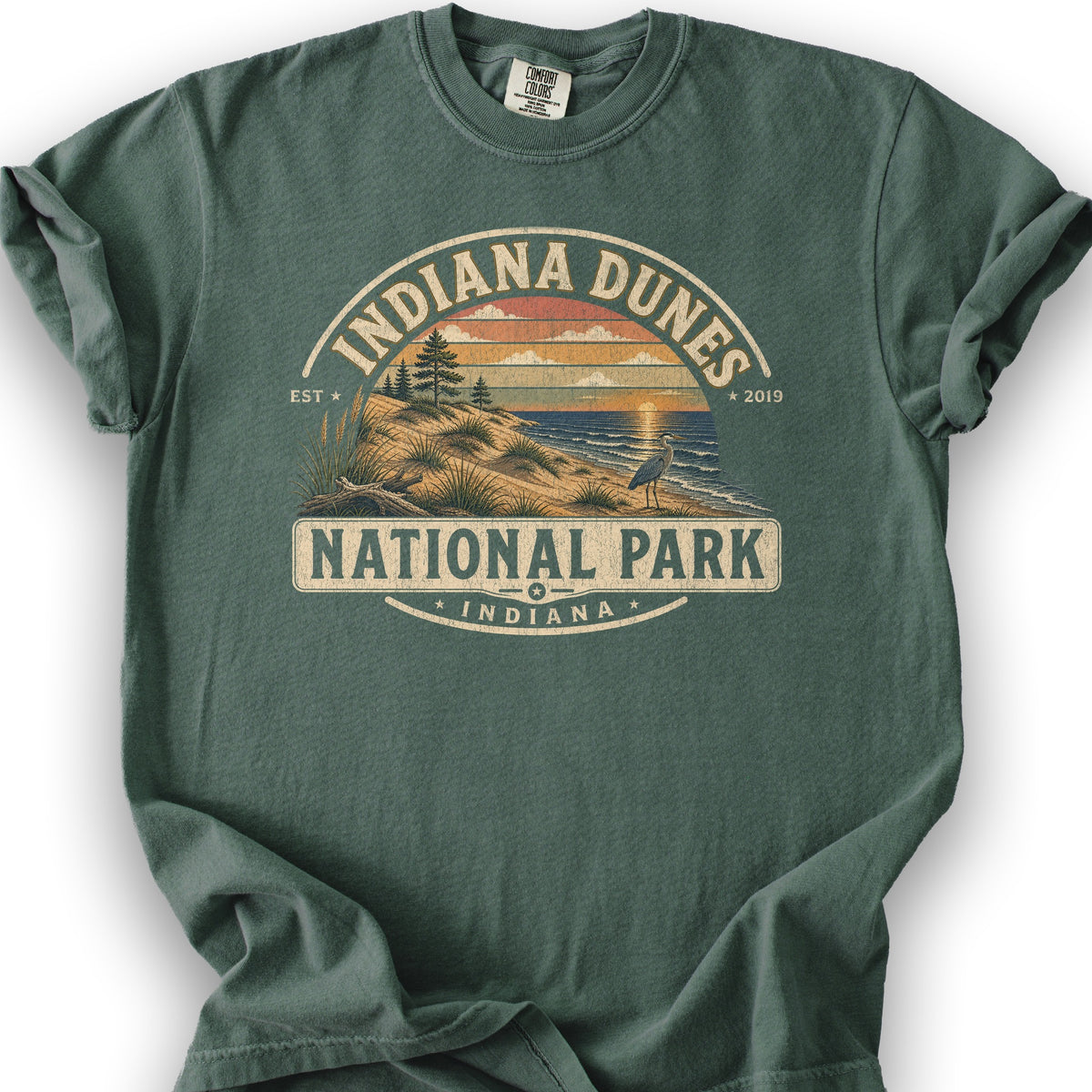 Indiana Dunes Medallion T-Shirt - Blue Spruce