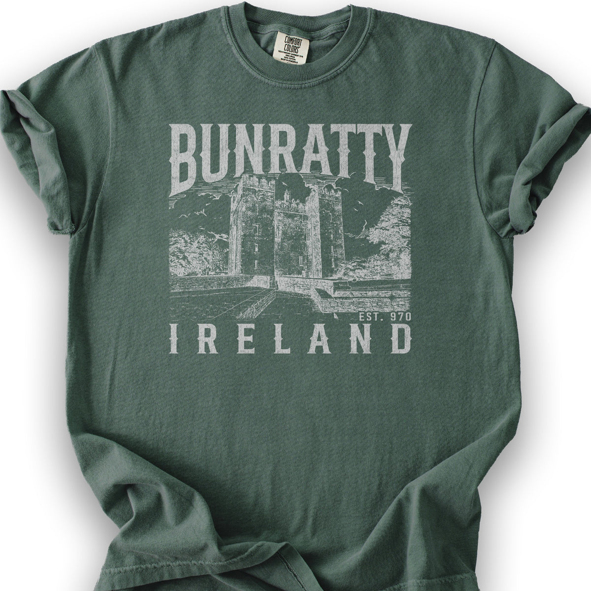 Bunratty Ireland Sketch T-Shirt - Blue Spruce