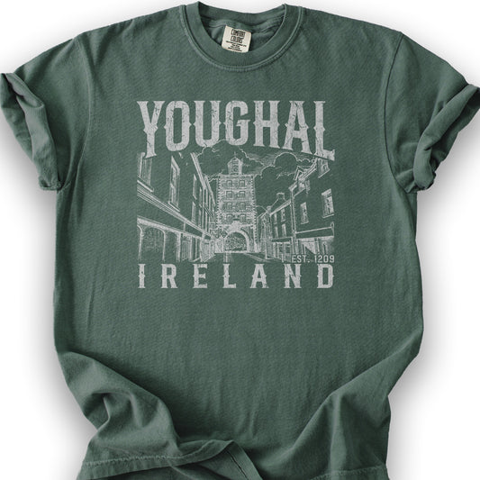Youghal Ireland Sketch T-Shirt - Blue Spruce