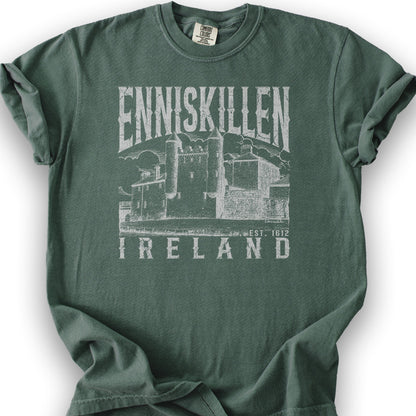 Enniskillen Ireland Sketch T-Shirt - Blue Spruce