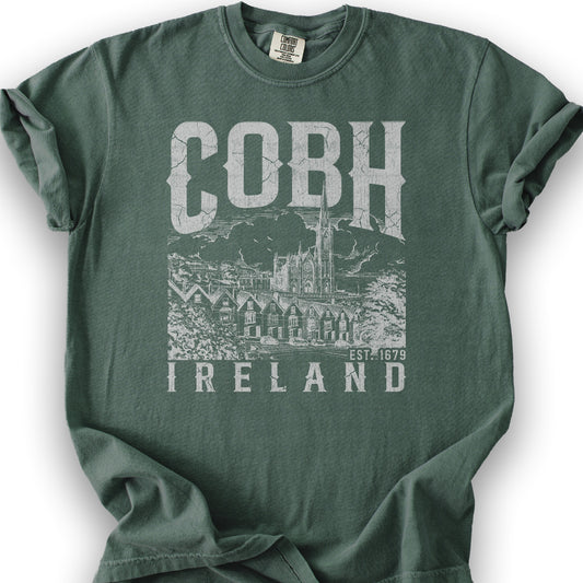 Cobh Ireland Sketch T-Shirt - Blue Spruce
