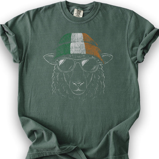 Ireland Sheep Beanie T-Shirt - Blue Spruce
