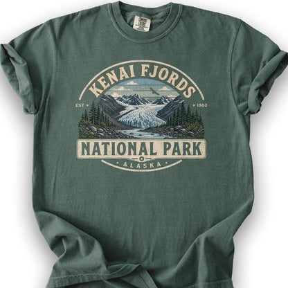 Kenai Fjords Medallion T-Shirt - Blue Spruce