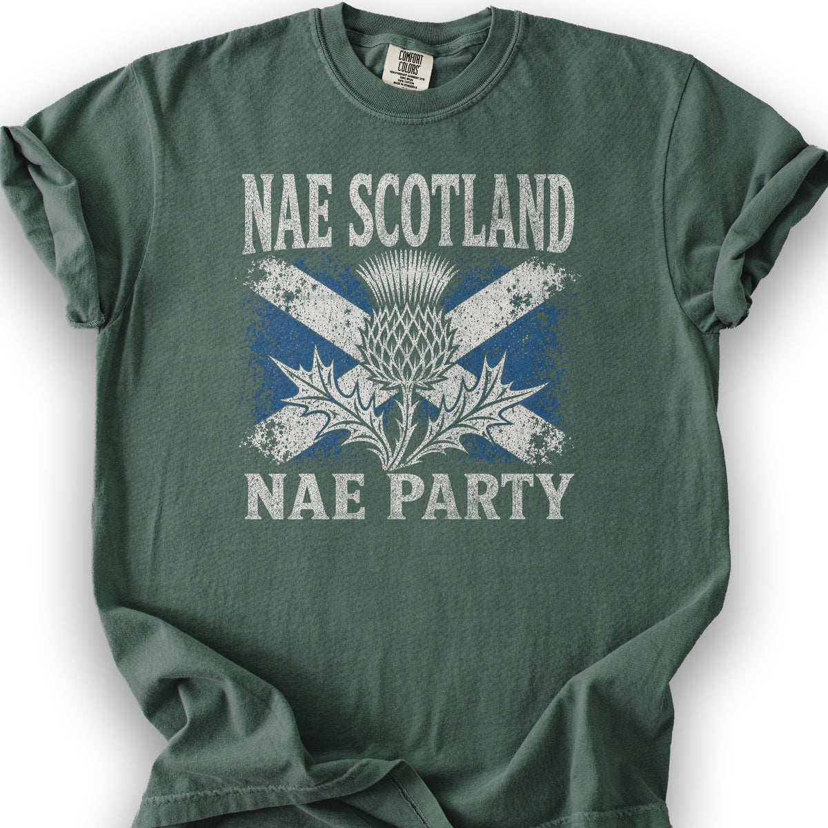 Nae Scotland Vintage Flag T-Shirt - Blue Spruce