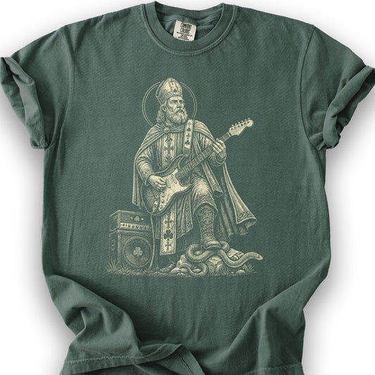 Saint Patrick Guitar T-Shirt - Blue Spruce