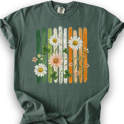 Irish Flower Stripes T-Shirt - Blue Spruce
