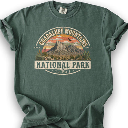 Guadalupe Mountains Medallion T-Shirt - Blue Spruce