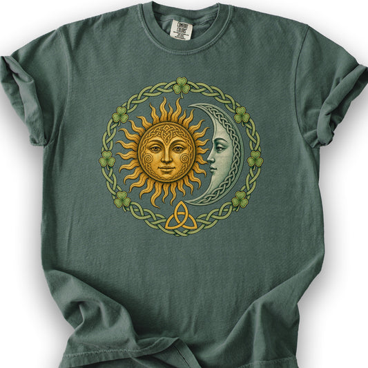 Celtic Lunar Ring T-Shirt - Blue Spruce