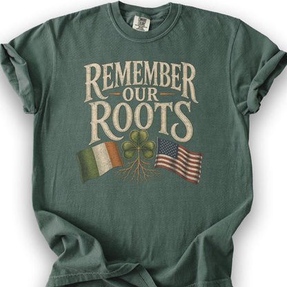 Remember Irish Roots T-Shirt - Blue Spruce