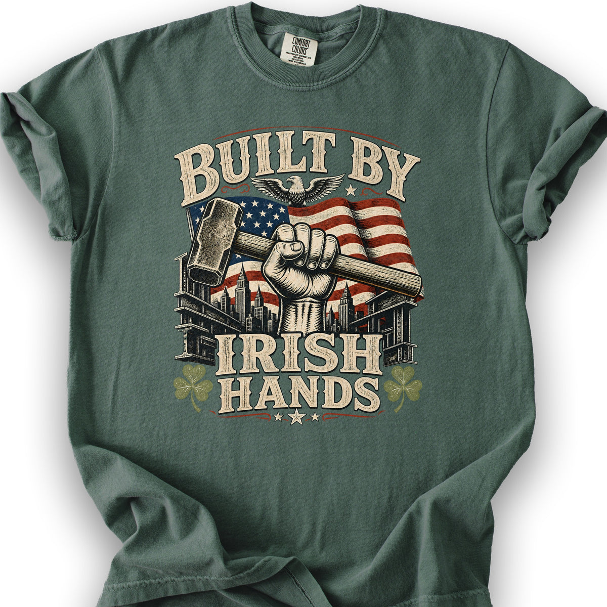 Bulit By Irish Hands T-Shirt - Blue Spruce