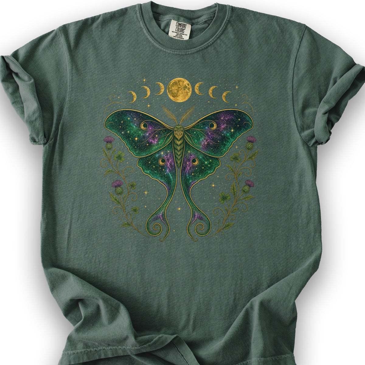 Celestial Moth T-Shirt - Blue Spruce