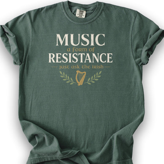 Music Resistance Irish T-Shirt - Blue Spruce