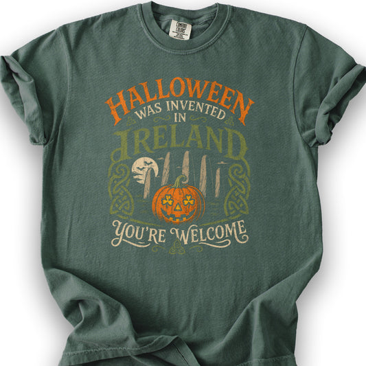 Invented In Ireland Halloween T-Shirt - Blue Spruce
