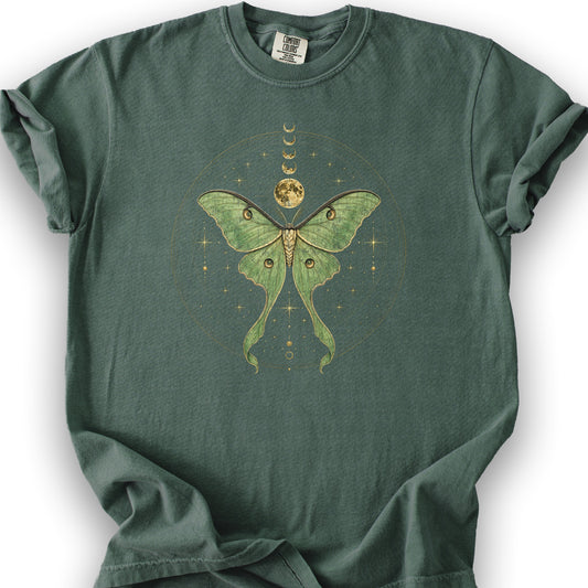 Mystic Lunar Moth T-Shirt - Blue Spruce