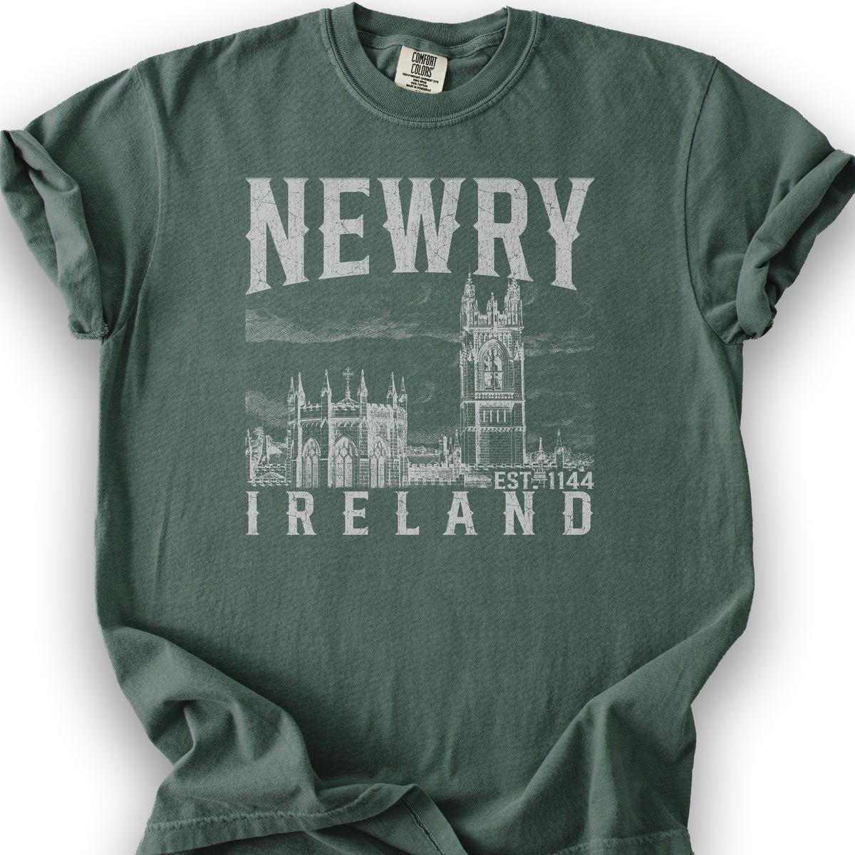 Newry Ireland Sketch T-Shirt - Blue Spruce