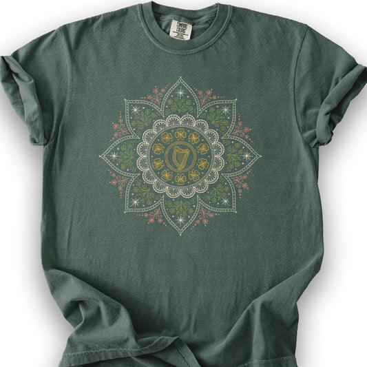 Irish Mandala T-Shirt - Blue Spruce