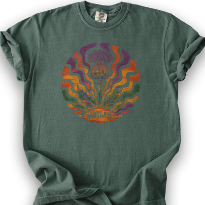 Groovy Scotland Thistle T-Shirt - Blue Spruce