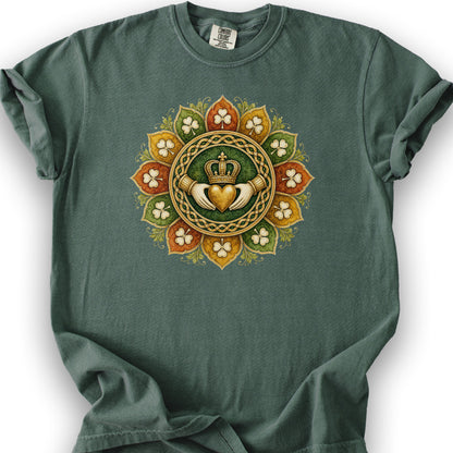 Claddagh Fall Mandala T-Shirt - Blue Spruce