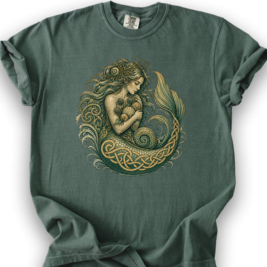 Celtic Mermaid T-Shirt - Blue Spruce