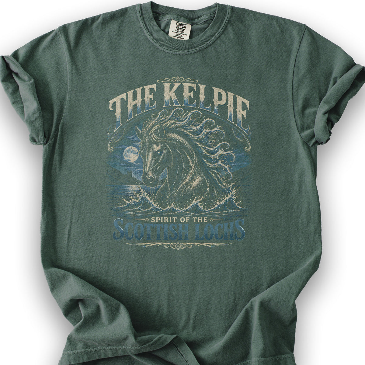 The Kelpie Scottish Lochs T-Shirt - Blue Spruce