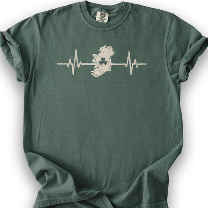 Ireland Heartbeat T-Shirt - Blue Spruce
