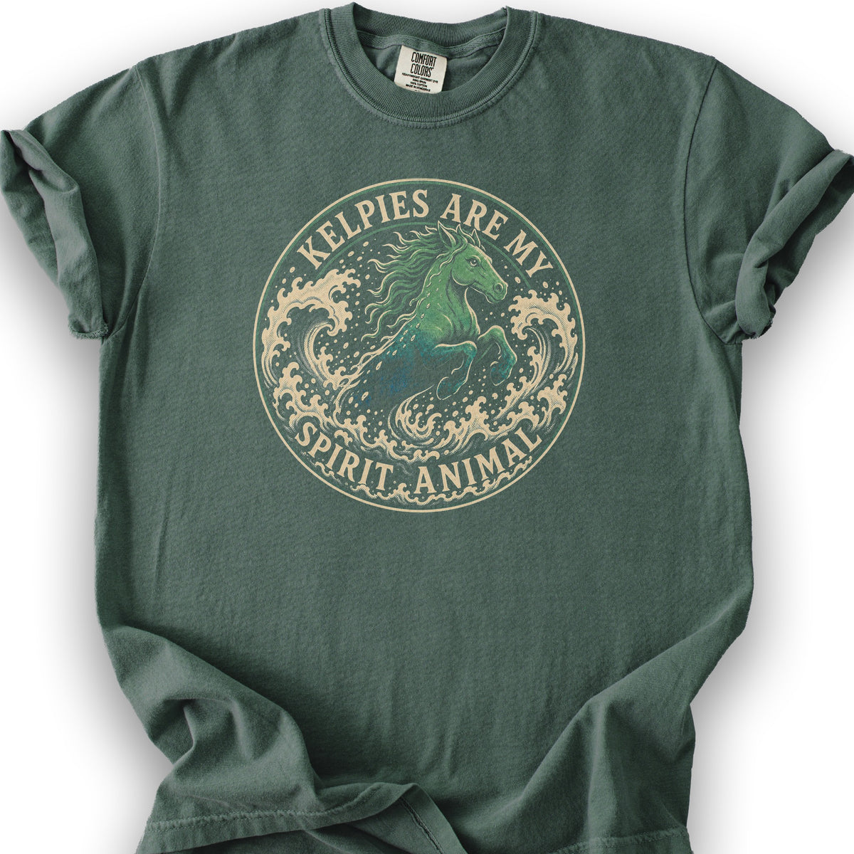 Kelpie Badge T-Shirt - Blue Spruce