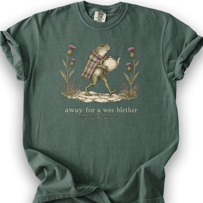 Wee Blether Frog T-Shirt - Blue Spruce