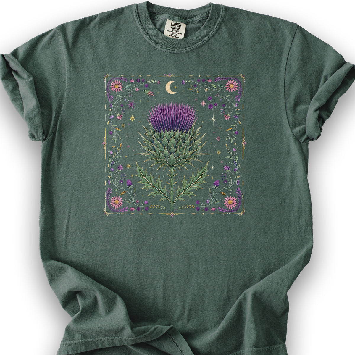 Midnight Thistle T-Shirt - Blue Spruce