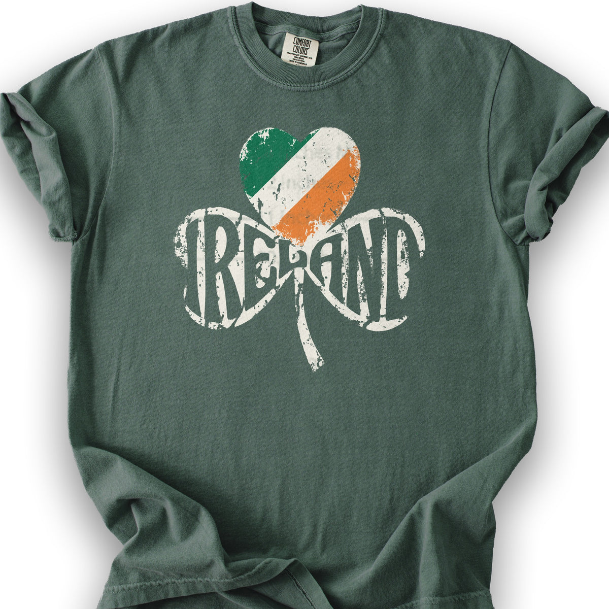 Ireland Shamrock Flag T-Shirt - Blue Spruce