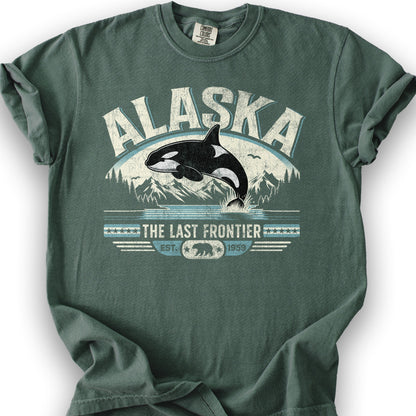 Alaska The Last Frontier "Orca" T-Shirt - Blue Spruce