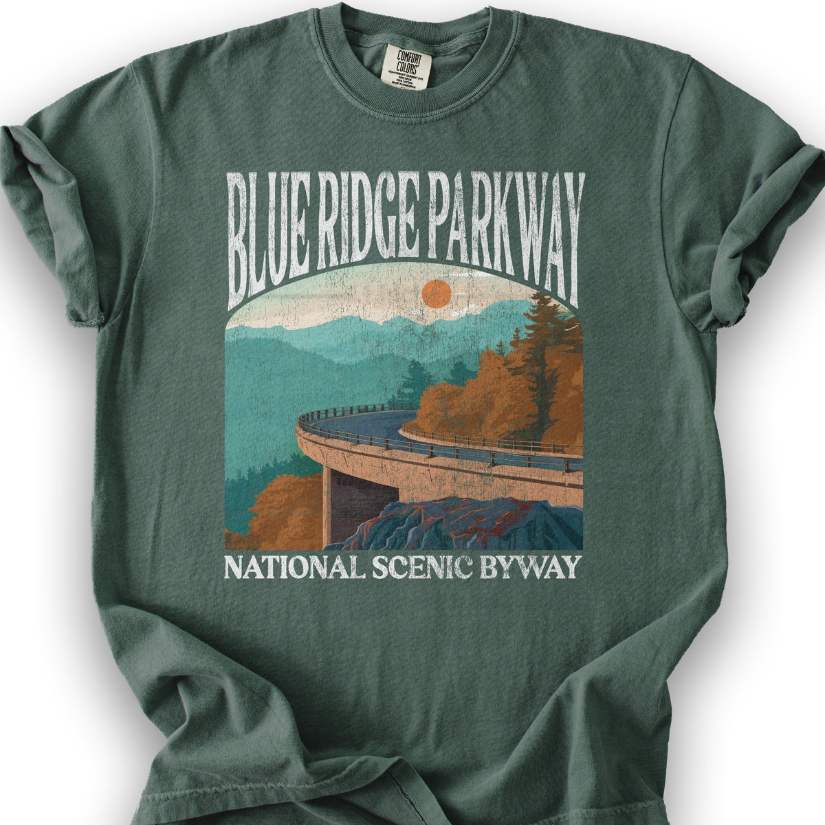 Blue Ridge Parkway "Big and Bold" T-Shirt - Blue Spruce