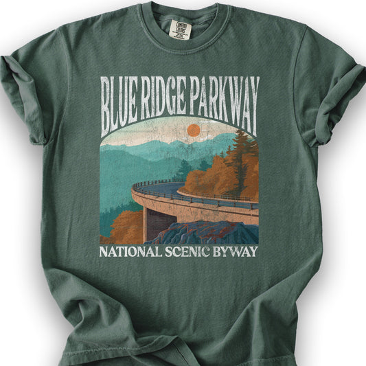 Blue Ridge Parkway "Big and Bold" T-Shirt - Blue Spruce