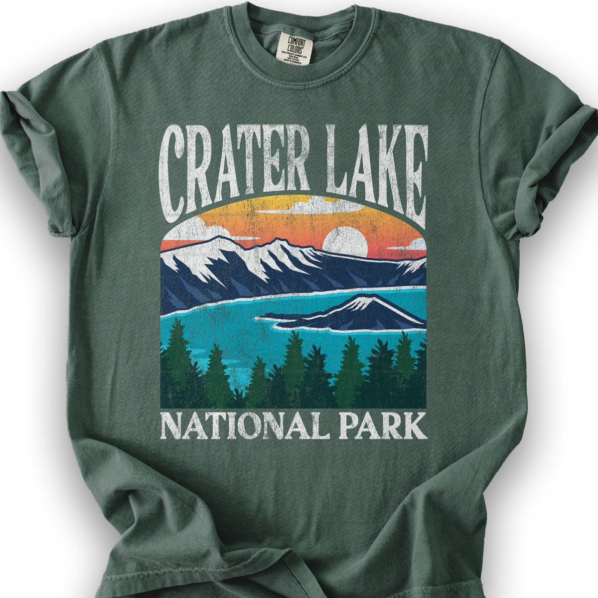 Crater Lake National Park "Big and Bold" T-Shirt - Blue Spruce