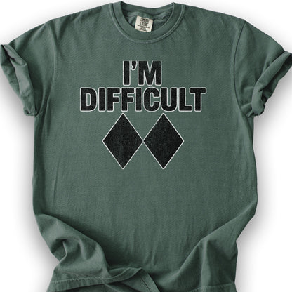 I'm Difficult "Black Diamond" Ski T-Shirt - Blue Spruce